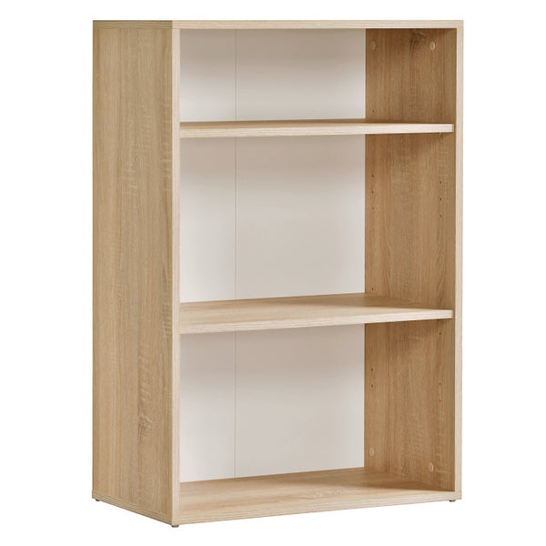 Regal Braun aus Holz, Holzregal, Aufbewahrungsregal, Kellerregal, Standregal, Bücherregal mit 3 Fächern und verstellbaren Einlegeböden, 60x91x34 (BxHxT in cm)