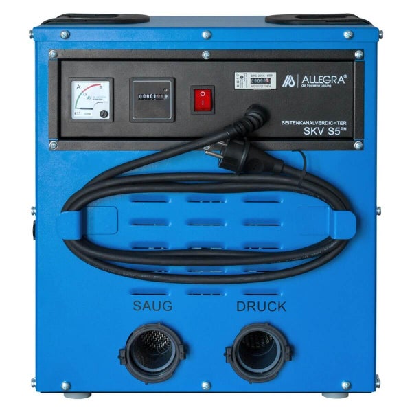 Allegra Seitenkanalverdichter SKV S5PH mit Anzeigeinstrumenten und Kabelaufwicklung