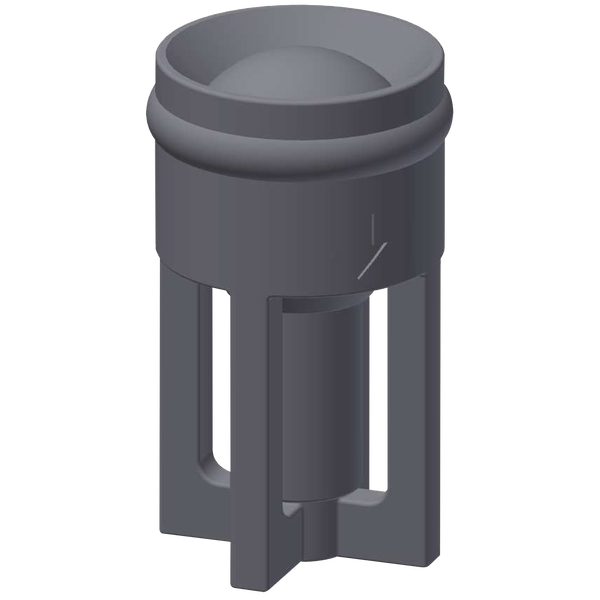 Ventilkegel aus grauem Kunststoff für Ablaufventile.