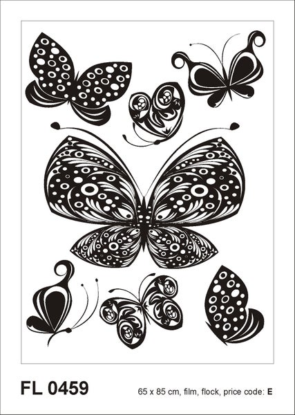 Sanders und Sanders Wandtattoo Schmetterlinge Schwarz - 85 x 65 cm - 600260