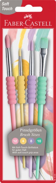 Faber-Castell Pinsel Softgriff Pastell 4er Set