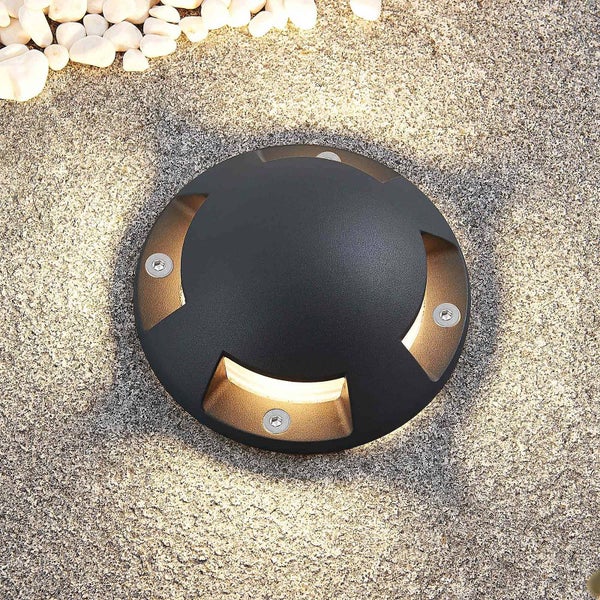 Lindby LED Außenleuchte Huban (wasserdicht (Modern) in Schwarz aus Aluminium (4 flammig, ) - Außenstrahler außen Spot für Garten Terasse Balkon & Haus