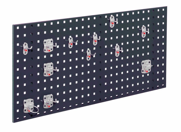 Kappes ®RasterPlan Einsteigerset #2 1x Lochplatte 1000x450mm 1x Werkzeughaltersortiment 12-teilig Anthrazitgrau RAL 7016