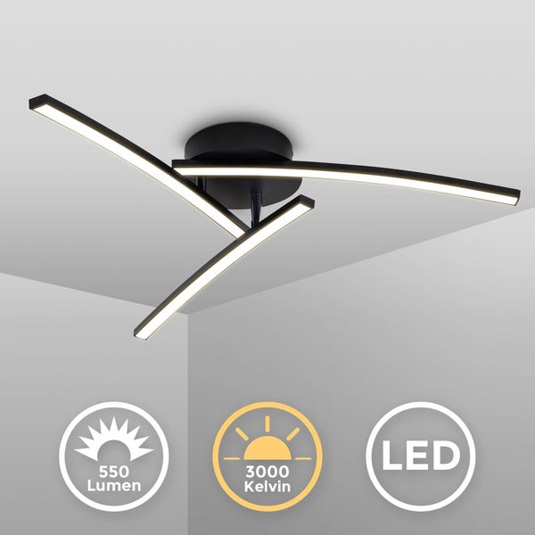 Deckenleuchte 60x60 cm - 15W, 1650lm, LED, warmweiß, schwarz