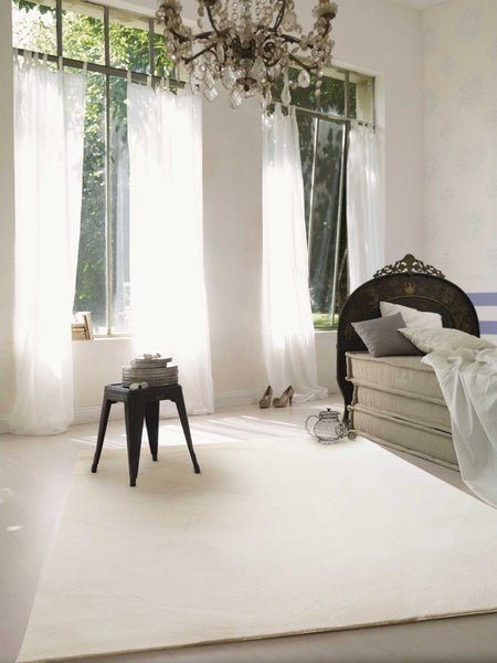 Teppich Rund Creme Beige soft & weich Lago Homie Living 80 cm rund