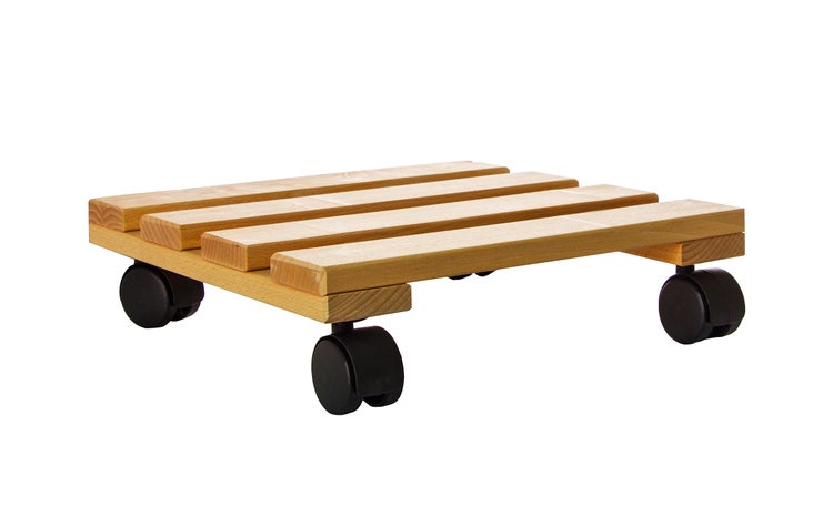 Pflanzenroller aus Holz mit Rollen