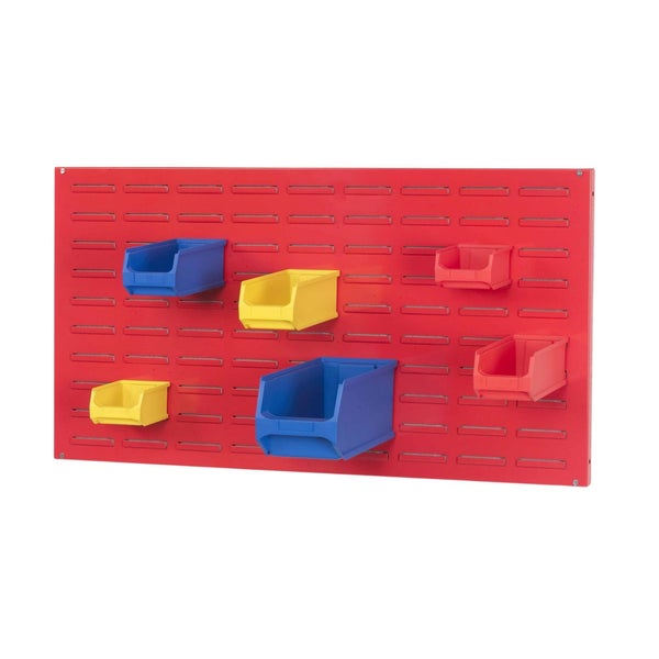 PROREGAL Trägersystem Rote Systemplatte mit 45 x Gelben Sichtlagerboxen 1.0 Maße H x B 50 x 100 cm Sichtlagerbox Sichtlagerbehälter