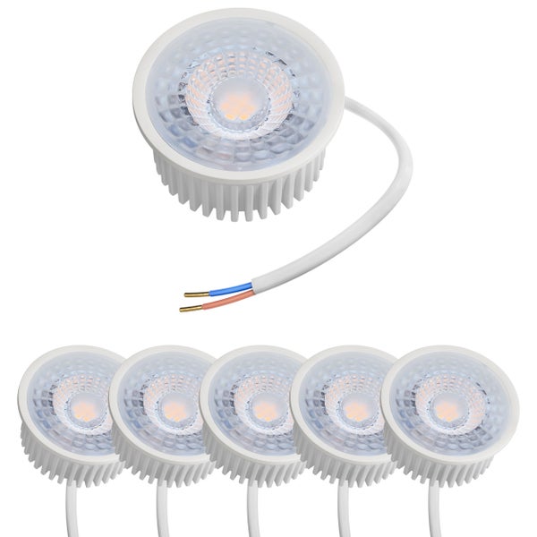 LED Modul GU10 3000K 6er Set flach 4.8W 380lm Einbaustrahler Warmweiß für Wohnzimmer Küche Decke Leuchtmittel