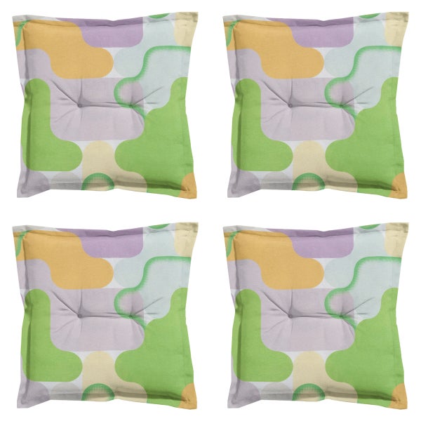 Sitzkissen Grafi flieder - ca. 50x50 cm - 4er-Set