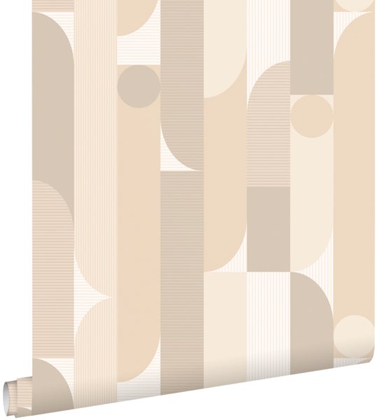 ESTAhome Tapete geometrische Formen Beige - 50 x 900 cm - 131056