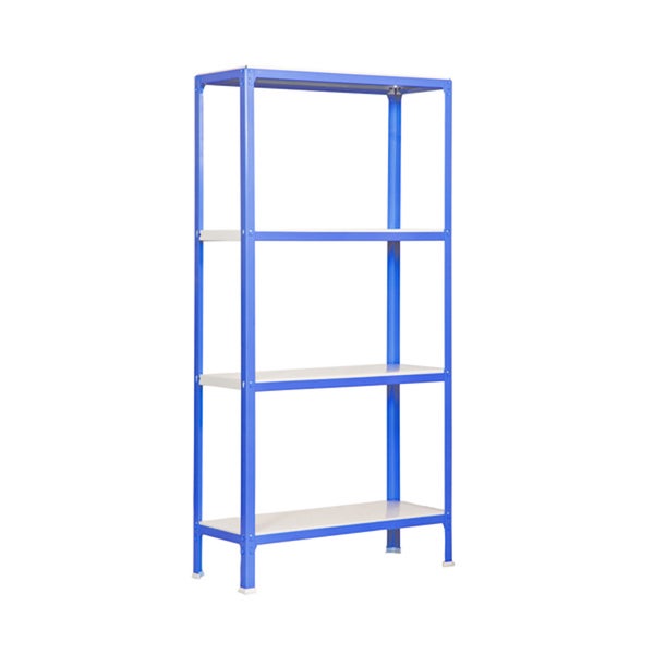 PROREGAL Wohnregal Living Koala Metal mit 4 Fachböden HxBxT 160 x 100 x 30 cm Fachlast 150 kg Blau/Weiß