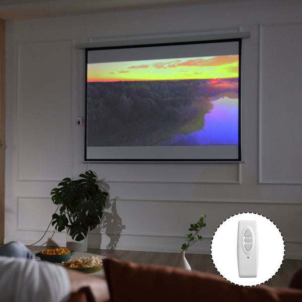 HOMCOM Beamer-Leinwand, 172 x 96 cm, Kunststoff, Metall, Weiß