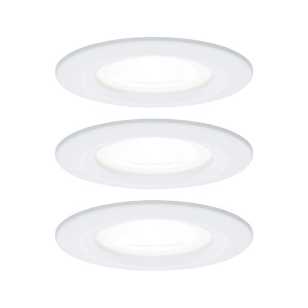 LED Einbauleuchte Nova Basisset starr IP44 rund 78mm GU10 3x6,5W 3x470lm 230V 4000K Weiß matt