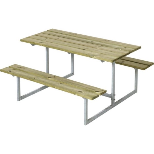 Picknicktisch, Gartentisch, Gartenmöbel  für Kinder - KDI Holz Stahl - 110x110x57cm - Natur