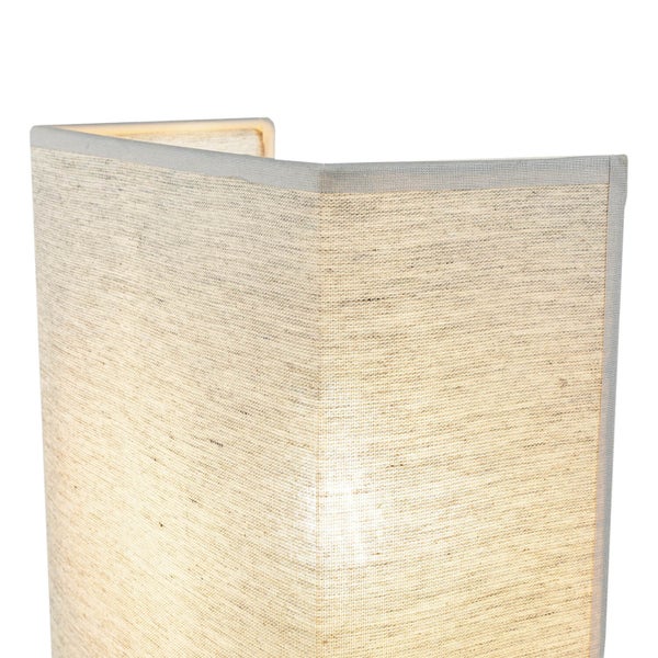 Detailaufnahme einer Wandleuchte mit Textilschirm