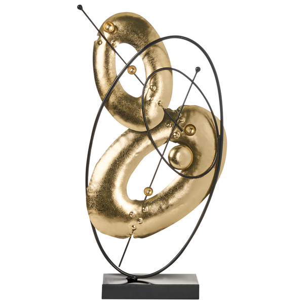 Dekorative Skulptur mit abstrakten Formen auf einem Sockel