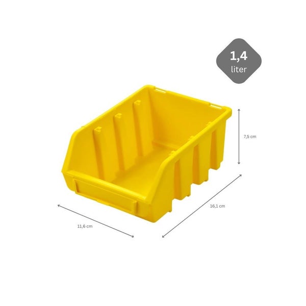 PROREGAL SuperSparSet 5x Sichtlagerbox 2 HxBxT 7,5 x 11,6 x 16,1 cm Polypropylen Gelb