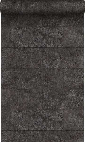 Origin Wallcoverings Tapete Stein-Optik Schwarz - 53 cm x 10,05 m - 347583