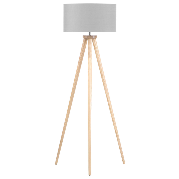 Stehlampe NITRA Eichenholz Grau