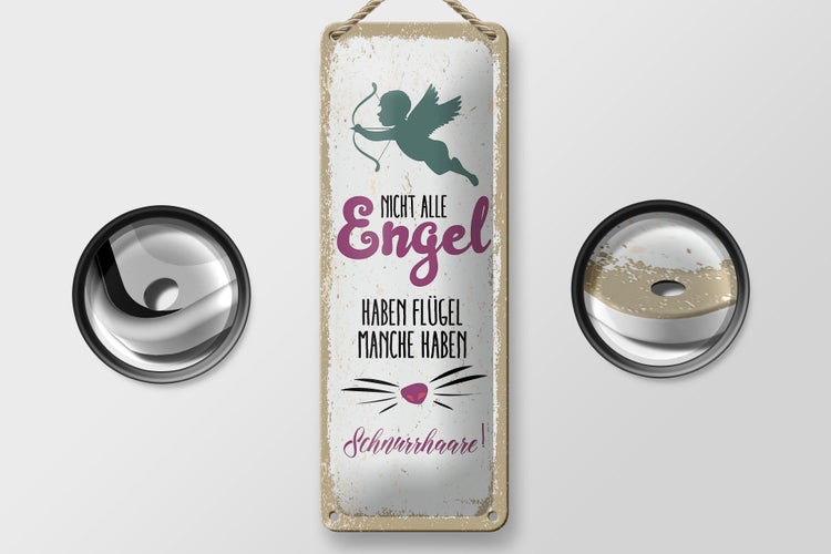 Blechschild Spruch Nicht alles Engel haben Flügel 10x27cm