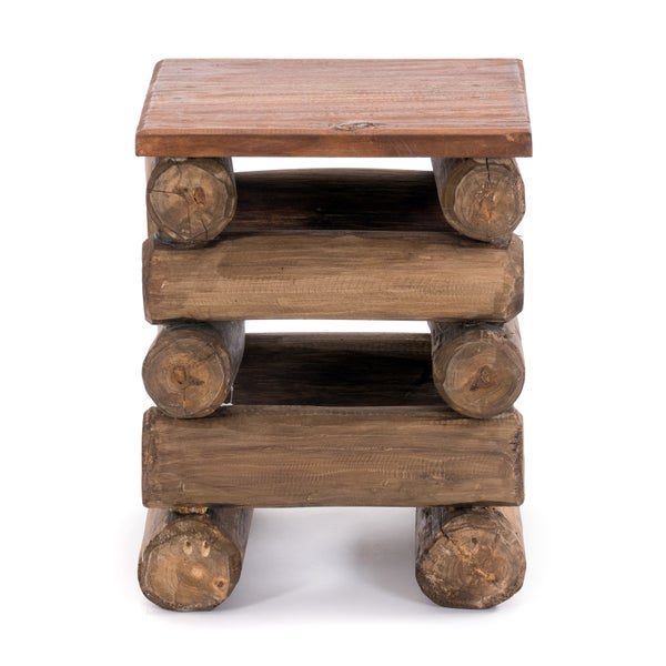 Hocker BLOCK 38 Teak Recyclingholz massiv 01 natur-vintage