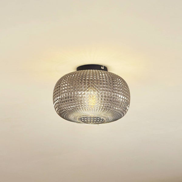 Lindby Deckenlampe Hildur in Alu aus Glas (1 flammig, E27) - Deckenleuchte Lampe Wohnzimmerleuchte