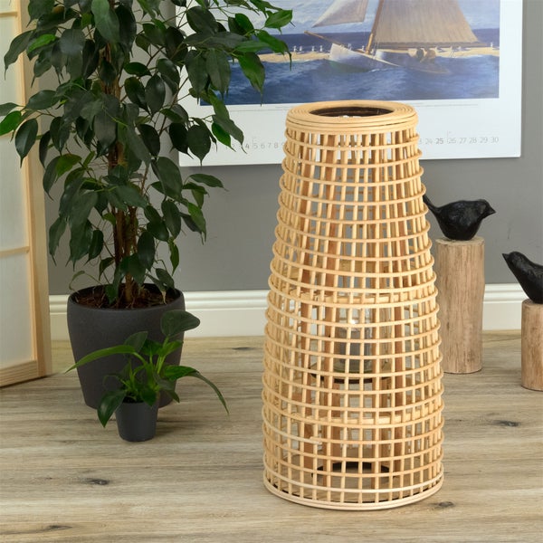 Laterne Iva 50 Bambus, mit Windlicht-Glaseinsatz naturfarben