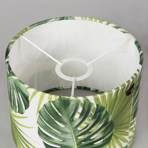 Baumwoll-Lampenschirm Blattdesign Rund 20/20/15 - Leaf