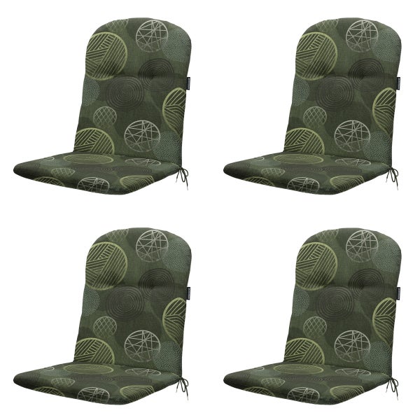 Stuhlauflage Stapelstuhl, Kreis, grün - Ca. 96x45 cm - 4er-Set