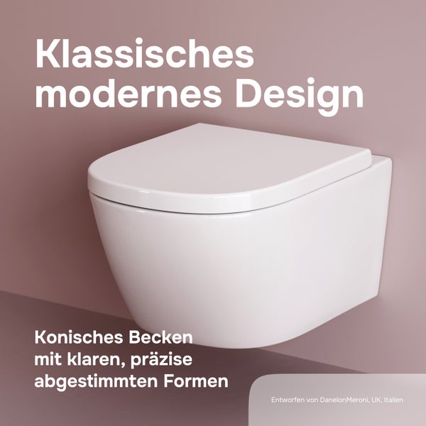 Wandhänge WC mit konischem Becken und WC Sitz im modernen Design von DanelonMeroni
