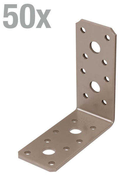 Winkelverbinder mit Lochung im 50 Stück Set für Holzkonstruktionen