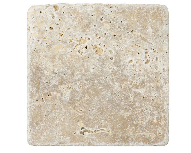 Wohnrausch Travertin Mosaikfliesen GOLDEN-SUNSET 10 x 10 x 1 cm, getrommelt, beige, gelb, braun
