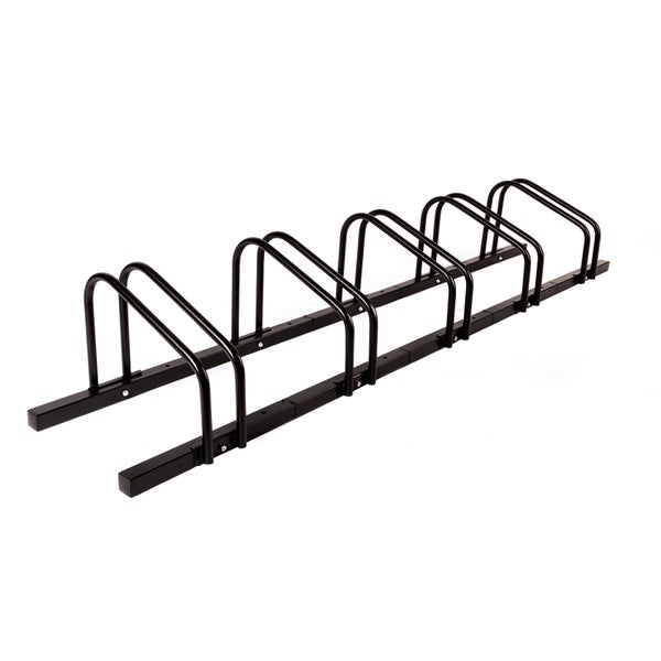 FLOORDIREKT Fahrradständer Linus - Boden- oder Wandmontage möglich - Schwarz - 5 Fahrräder