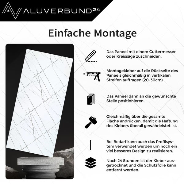 Einfache Montageanleitung für ein Paneel von Aluverbund24.