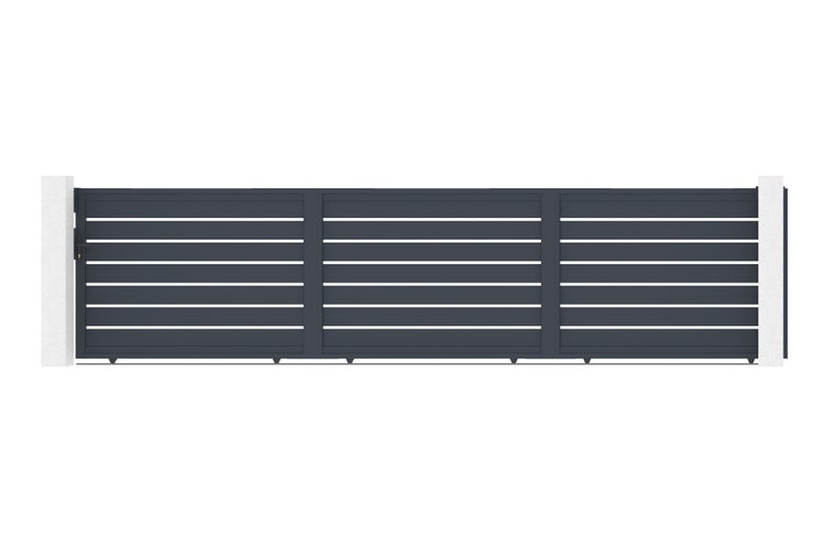 Schiebetor 6m VOGEL H.140cm graues Aluminium