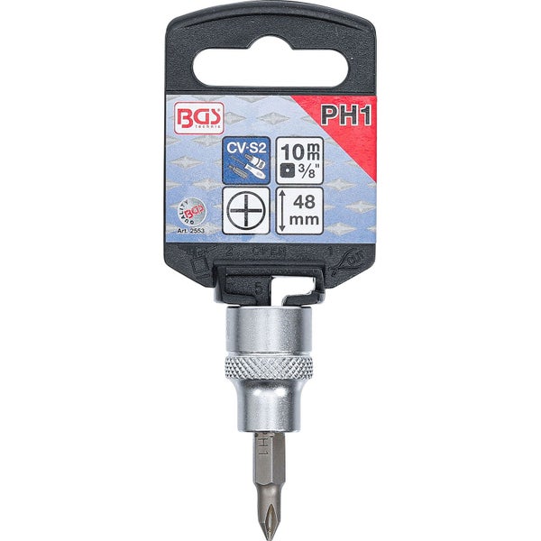 BGS Bit-Einsatz Antrieb Innenvierkant 10 mm (3/8) Kreuzschlitz PH1 - 2553