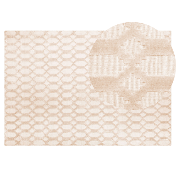 Teppich beige 140 x 200 cm Kurzflor CIZRE