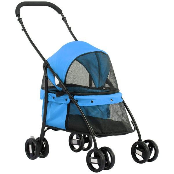 PawHut Hundewagen, 82L x 47B x 97H cm, Oxford-Gewebe, Stahl, Blau