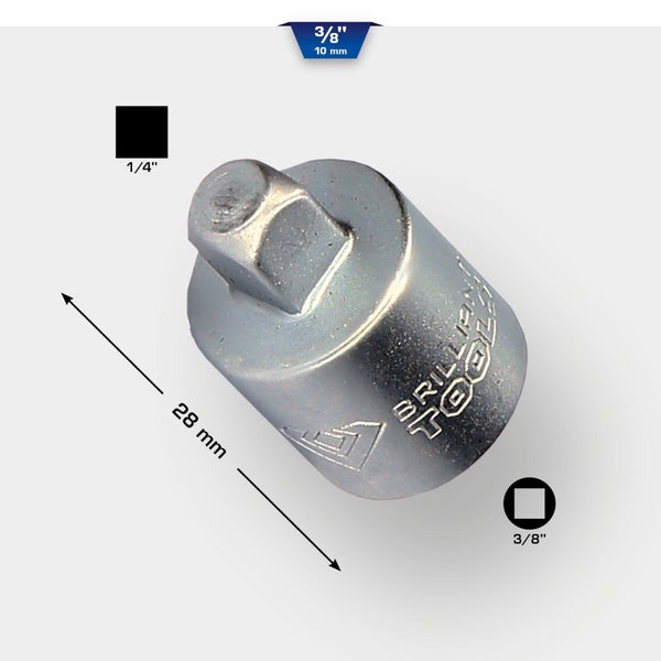 Brilliant Tools Reduzierstück, 1/4 Zoll auf 3/8 Zoll, 28 Millimeter