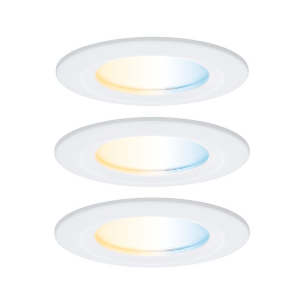 LED Einbauleuchte Nova Coin IP44 rund 78mm Tunable White 3x6W 3x530lm 230V Weiß matt Aluminium