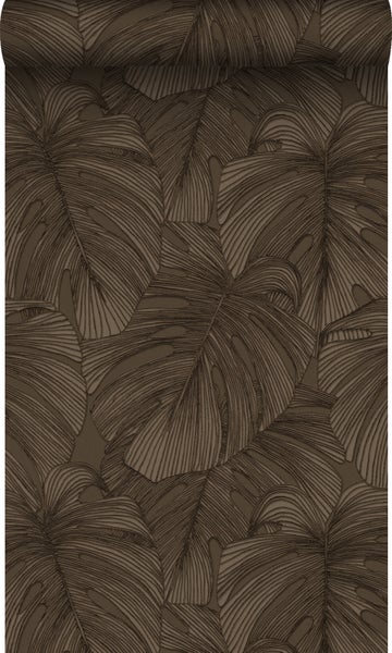 Origin Wallcoverings Tapete 3D Muster Blätter Dunkelbraun - 50 x 900 cm - 347921