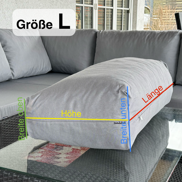 Lulu-Belle Rückenpolster Monaco Größe L | nach Maß – Individuelle Größe & Farbe | Perfekte Passform für Ihre Lounge | Maßgefertigte Rückenpolster | Länge bis 150 cm, Breite bis 30 cm, Höhe bis 60 cm