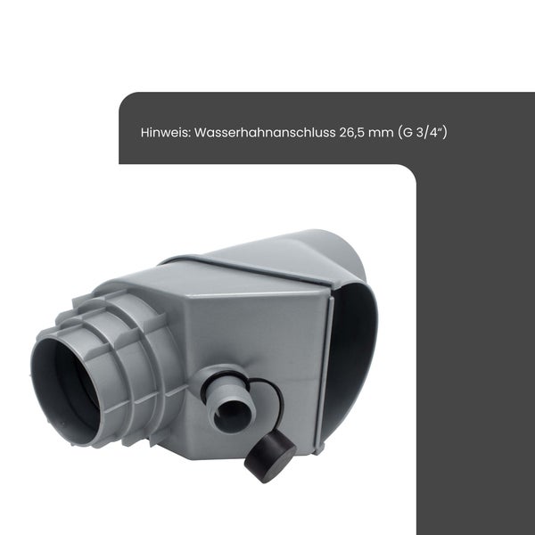 Dachrinnenablauf mit Wasserhahnanschluss