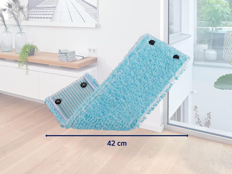 Leifheit 2er Set Wischbezug Clean Twist XL super soft 42 cm für sensible Böden, Ersatzbezug mit Spezialfasern, Wischer Ersatzbezug für minimale Wasseraufnahme, ideal für Parkett, Laminat und Kork