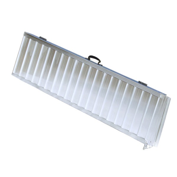 TRUTZHOLM Rollstuhlrampe klappbar 213 cm Traglast 272 kg Alu grau schwarz beschichtet Auffahrrampe