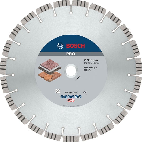 Bosch PRO Stone Diamanttrennscheibe 350 x 20/25,4 mm - 2608602648