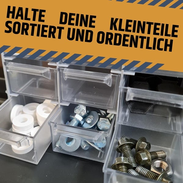Sortimentskasten mit Schrauben und Muttern zur Aufbewahrung von Kleinteilen