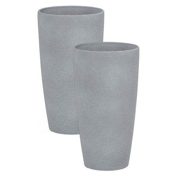 Set mit 2 Blumentöpfen ABDERA 23 cm Grau