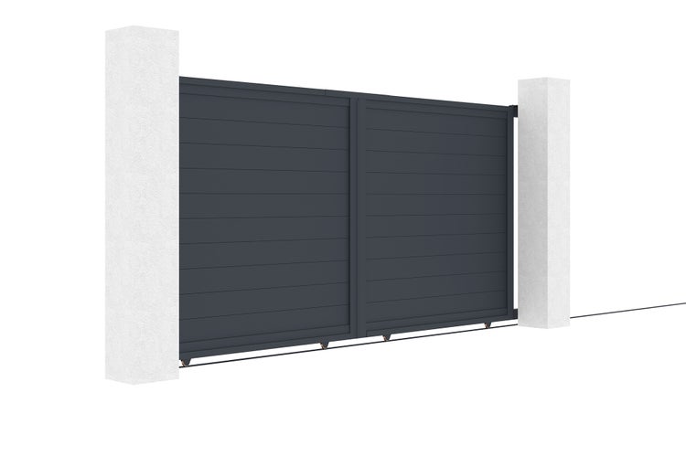 Schiebetor aus aluminium 3,5m EIGER H.180cm grau