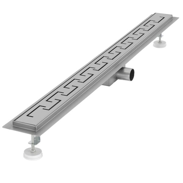ML-Design Duschrinne 90cm, geschlitzt, extra flach, Edelstahl Bodenablauf Komplettset mit Bodenbefestigung, Duschablauf, selbstreinigender Siphon mit Geruchsstop, Haarsieb, Ablaufrinne für Badezimmer